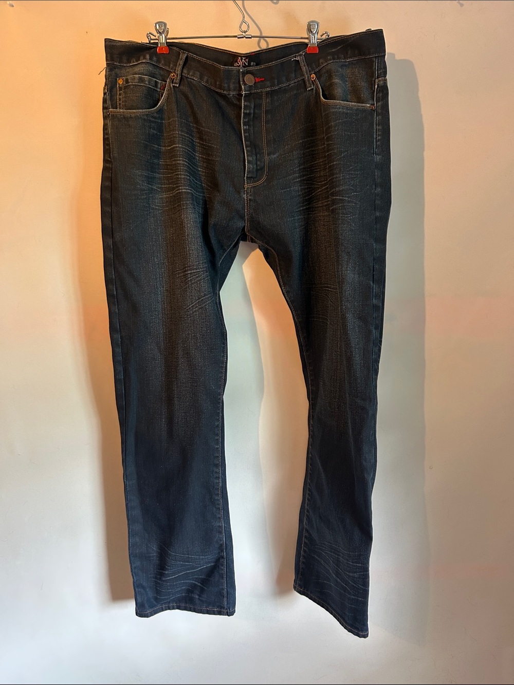 Men's SYN Dark Wash Blue Jeans - Classic Straight Fit